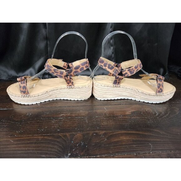 Nine West Grunner 2 Leopard Print Espadrille Wedge Sandals/Sz. 6M NWOB - Picture 2 of 9